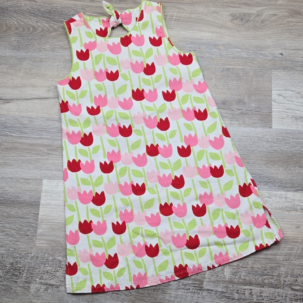 Gymboree Girls 9 TIP TOE TULIP Dress Pink Red Summer Spring Cotton Vintage 2003
